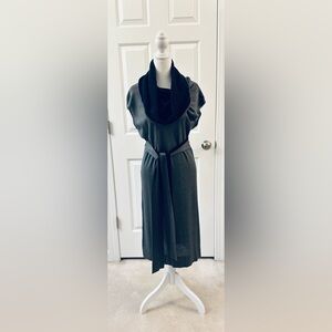 MaxMara Studio two-tone knitted midi dress with matching cardigan & belt